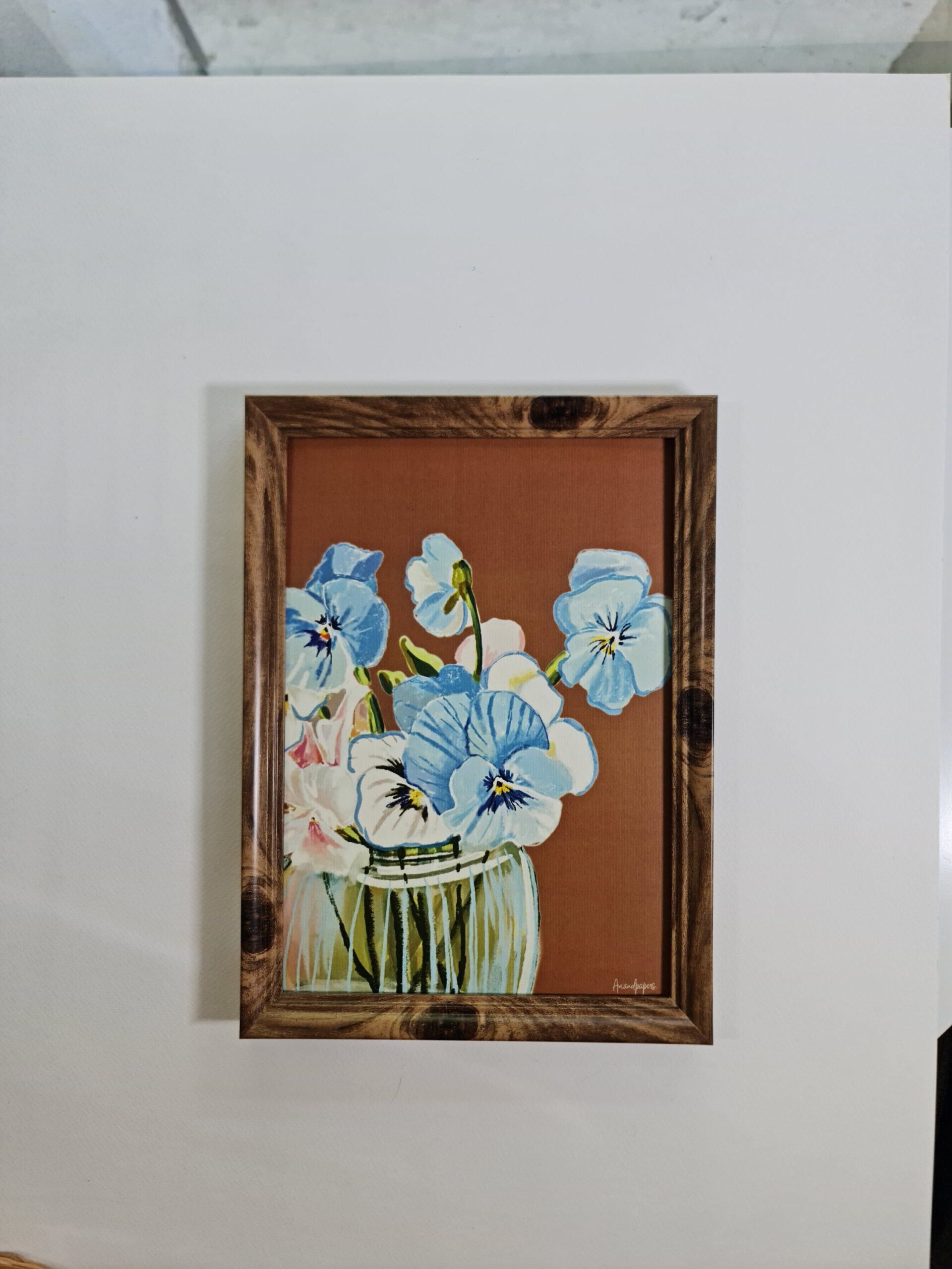 Affiche A4 – Bouquet de pensées bleues