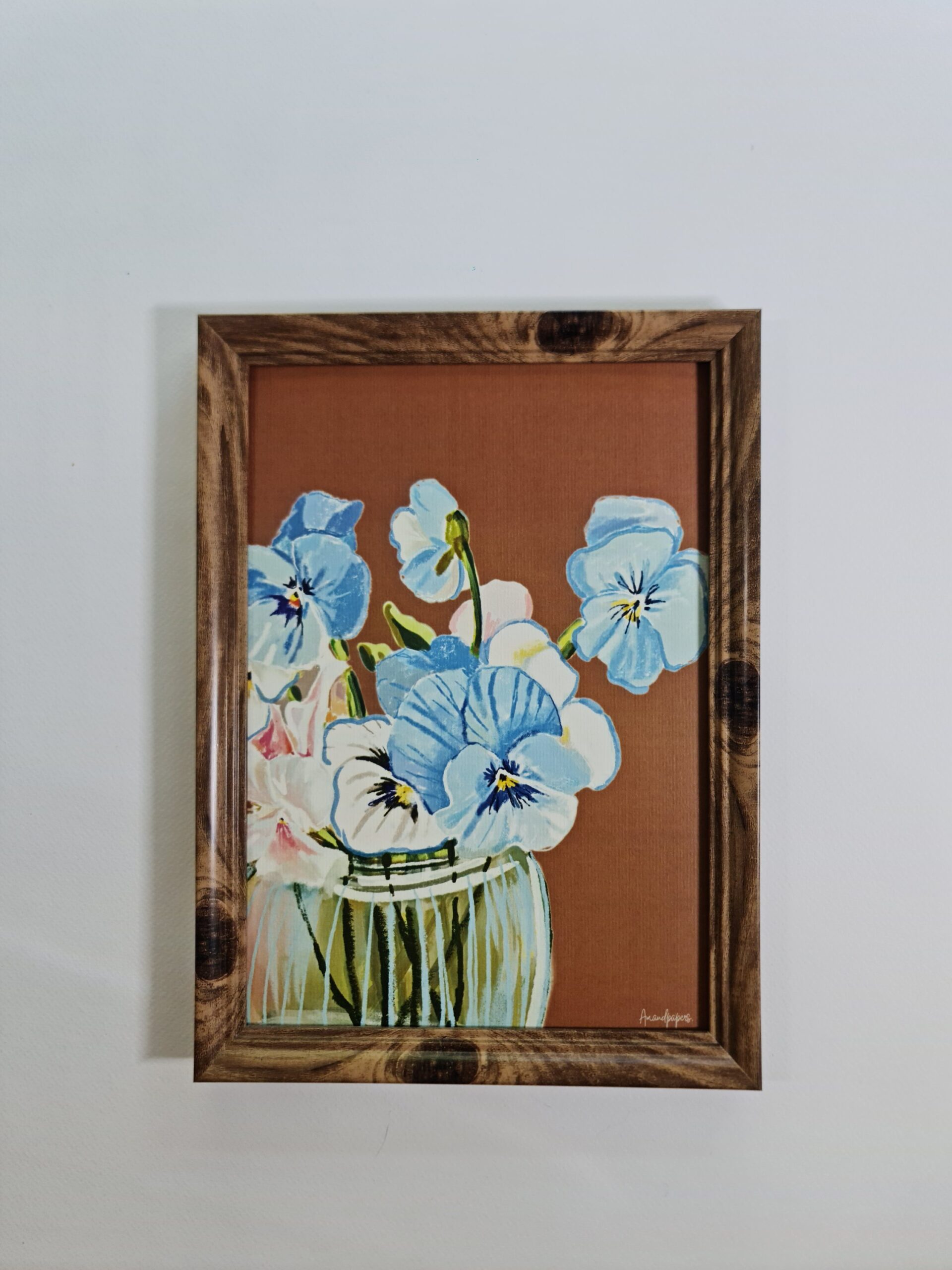 Affiche A4 – Bouquet de pensées bleues – Image 2
