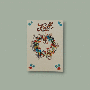 Carte Postale- Couronne d'automne- Imprimée en France - Format A6